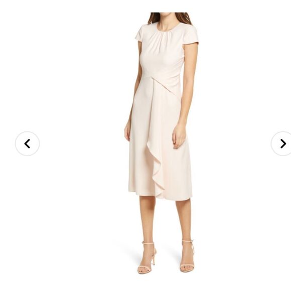 Vince camuto nwot pink Cap Sleeve Midi Dress - Picture 2 of 15